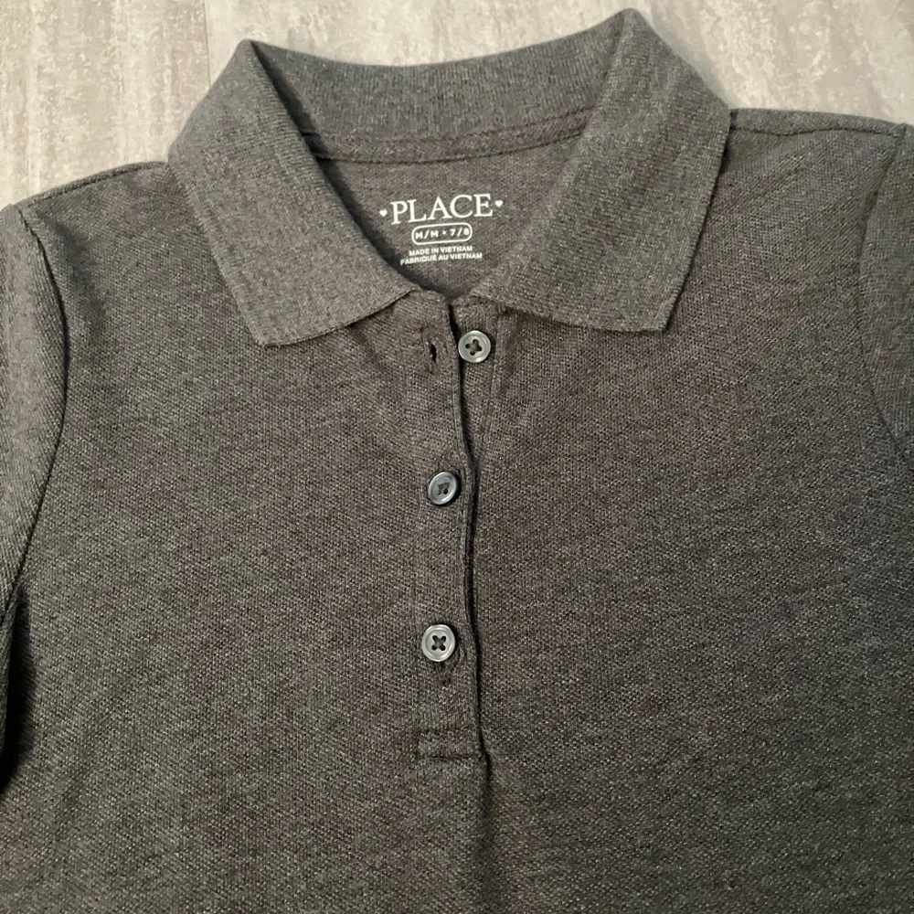 Children’s Place grey short-sleeve polo shirt dress